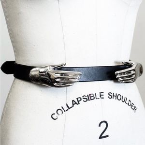 Zana Bayne Silver Hands Leather Belt